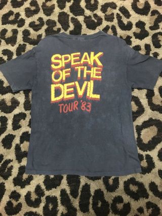 Vintage 80s Ozzy Osbourne Concert T Shirt Speak Of The Devil Tour Black Sabbath 3