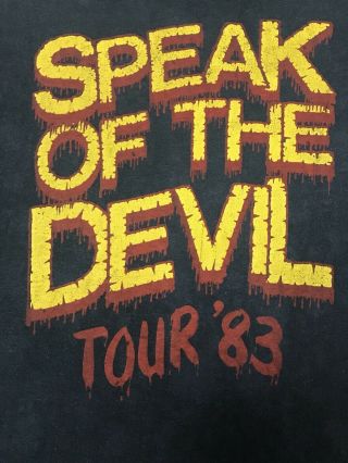 Vintage 80s Ozzy Osbourne Concert T Shirt Speak Of The Devil Tour Black Sabbath 4