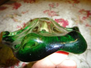 Vintage Murano MAZZEGA LABEL Ashtray green bowl 3