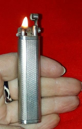 Vintage Small & Rare Dunhill Silver Plated Petrol Lighter England