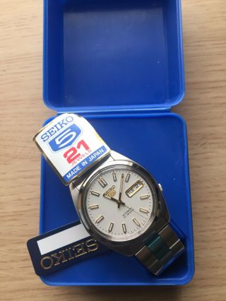With Tags Seiko 5 Automatic Mens Watch Boxed 21 Jewels Made In Japan