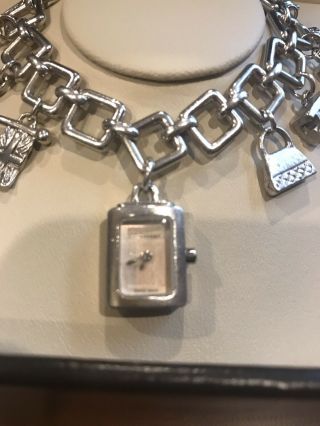 Burberry Sterling Silver Watch & Charm Bracelet Rare HTF London Charms W/box 3