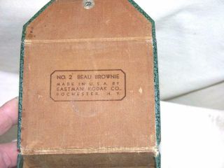 KODAK NO 2 BEAU BROWNIE RARE GREEN COLOR - CASE - DOUBLET LENS - MADE IN USA 12