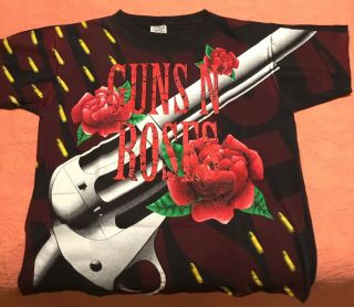 Extremely Rare Guns N’ Roses “painted” Shirt By Wild Oats Brockum Size L