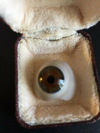 Vintage Artificial Glass Human Prosthetic Eye - With Box From Nyc