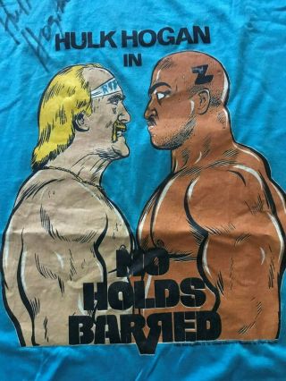 Vintage 1989 Signed Hulk Hogan Tee Shirt No Holds Barred