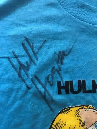 Vintage 1989 signed Hulk Hogan tee shirt No Holds Barred 2