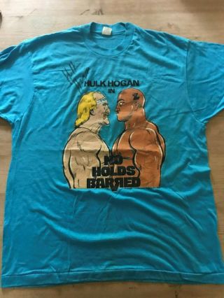 Vintage 1989 signed Hulk Hogan tee shirt No Holds Barred 3