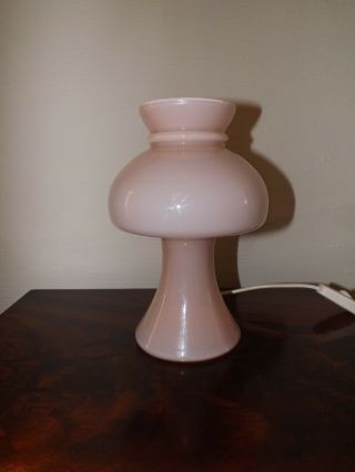 Rare Vintage Holmegaard Pink Glass Lamp Stunning In Order
