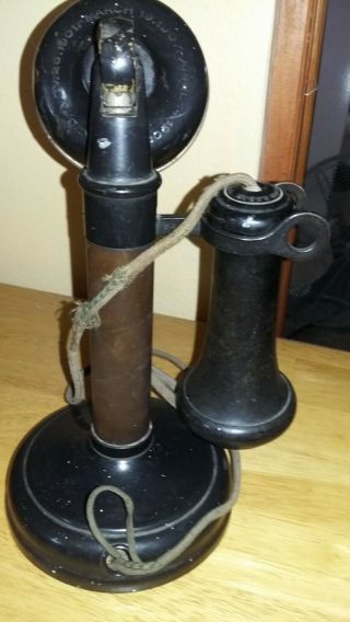 Vintage Antique Kellogg Candlestick Telephone Pat 1901,  1907,  1908 3