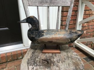 Antique Vintage Old Wooden Sam Barnes Md.  Bluebill Duck Decoy