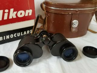 Vintage Nippon Kogaku Nikon J - B7 8x30 8.  5 Degrees Binoculars W Case & Box