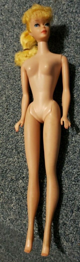VTG Rare Nude Barbie Doll 6 or 7 (?) Blonde Pony Tail Japan MCMLVIII 2