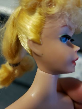 VTG Rare Nude Barbie Doll 6 or 7 (?) Blonde Pony Tail Japan MCMLVIII 6