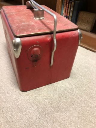 Vintage Coca Cola Red Cooler Ice Chest Pout Picnic 50s Rare Coke 2