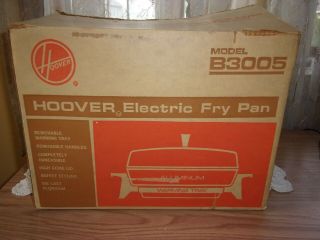 Vntg 1973 Hoover Aluminum Electric Fry Pan W Warming Tray Model B3005 Iob