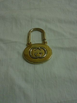 Vintage Gucci Logo 1980s Gucci Key Chain Made In Italy Gold Color