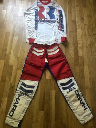Vintage Haro Bmx Race Pants Usa (32) Robinson Race Shirt (xl)