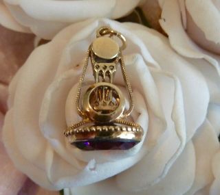 Antique Gold Rg/gf Amethyst Set Watch Fob/pendant C1900 Ornately Detailed,