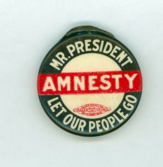 Vintage 1919 - 20 Anti - War Eugene Debs Socialist Campaign Pinback Button Amnesty