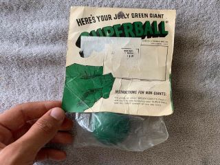 1965 Wham - O Jolly Green Giant Superball In Package Very Rare