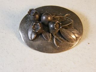 Rare Vintage Sterling Silver Clifford Russell Mid Century Modern Blueberry Pin