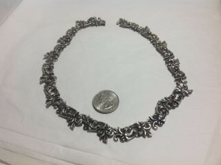 Vintage Taxco Mexican Sterling Silver Link Necklace Unique Design