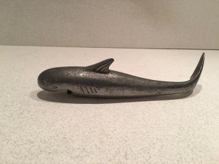 Vintage metal bottle opener Bar - A - Cuda fish shark baracuda bar tool brewery 1954 3