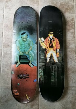 Jk Industries Akira Tetsuo & Kaneda Skateboard Deck Set Of 2 Hook - Ups Klein Rare