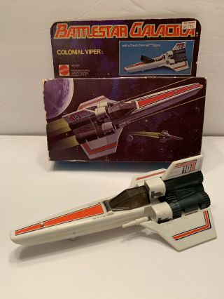 Vintage 1978 Battlestar Galactica Colonial Viper Figure And Missiles