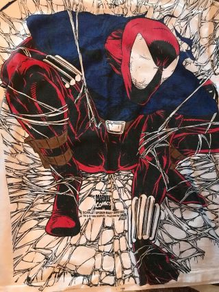 SPIDER - MAN 1995 XMEN Shirt Vtg XL marvel all over print Scarlet Double Sided 7