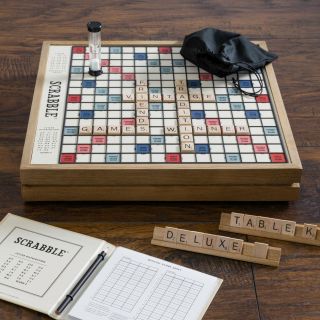 Winning Solutions Scrabble Deluxe Vintage Edition Wooden Board Game 2