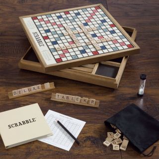 Winning Solutions Scrabble Deluxe Vintage Edition Wooden Board Game 3
