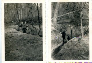 2 X Photo Ww2 German Soldiers In The Ditch Wwii 776