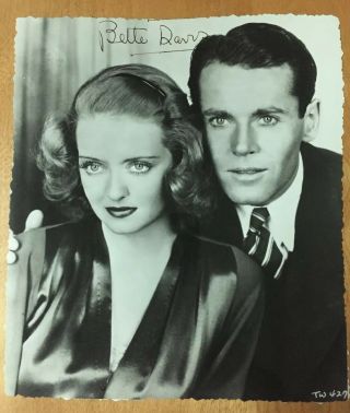 Bette Davis Autographed 1930’s Signed 7 X 9 Vintage Photo Posed With Henry Fonda