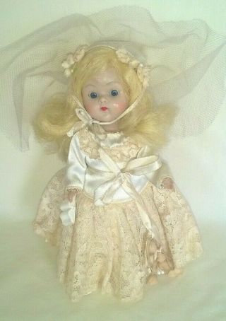 Vintage Early Blonde Vogue Ginny Doll Painted Lash Bride All Orig.  $92.  99