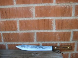 Vintage 9 1/2 " Blade Shapleigh Large Carbon Steel Butcher Knife Usa