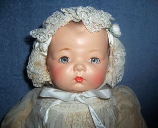 19 " Vintage Madame Alexander Baby Doll Composition Bye - Lo Ish Tag Dress