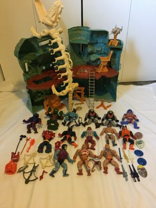 Vintage Castle Grayskull Playset Toy With Figures Weapons Transport He Man Motu