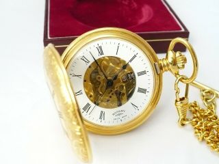 Rotary Pocket Watch Half Hunter MP597 Almost Vintage 1993 Box & Papers 4