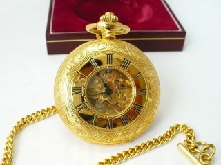 Rotary Pocket Watch Half Hunter MP597 Almost Vintage 1993 Box & Papers 7
