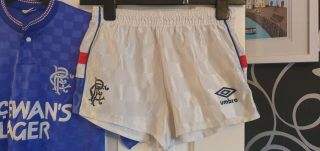 Rare Vintage Glasgow Rangers Shirt And Shorts 87 - 88 3