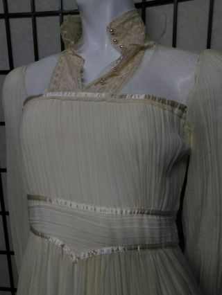 GUNNE SAX By Jessica Mclintock Lace Cream Ivory Maxi Romantic Renaissance Gown 9 4