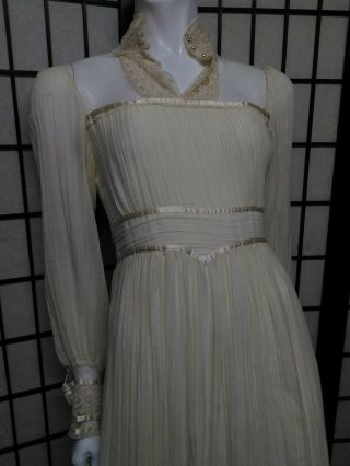 GUNNE SAX By Jessica Mclintock Lace Cream Ivory Maxi Romantic Renaissance Gown 9 7