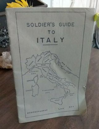 Wwii Soldiers Guide To Italy Information Pocket Guide Book Us Army.
