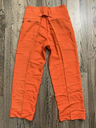 Vintage 1940’s Schur Palm Beach Mens Slubby Linen Blend Orange Pants Cinch Back
