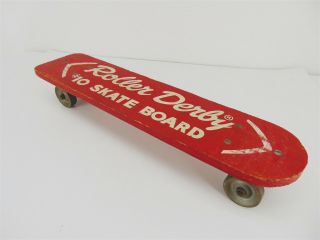 Vintage Roller Derby Skate Board No.  10 Wood With Steel Wheels
