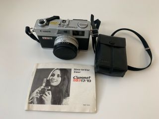 Canon Canonet Ql17 Giii Rangefinder Vintage Film Camera W/flash