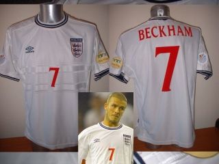 England Shirt Jersey Large Beckham Vintage Umbro Football Soccer Soccer Man Utd