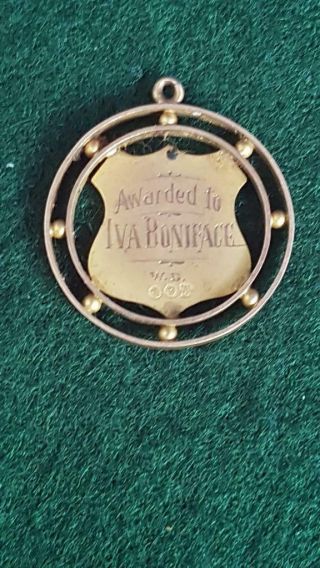 Rare Australian 1913 Lady Northcote 9ct Solid Gold Prize Medallion Fob We’re No